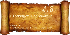 Lindmayer Barnabás névjegykártya
